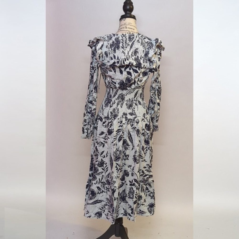 AQUA Smocked Floral Print Midi Dress - 100% Exclusive Size XS - Picture 3 of 5